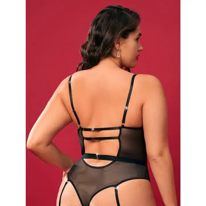 Rose garter bodysuit